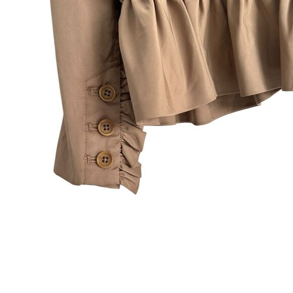 J Crew Tan Ruffle Chino Cropped Blazer | Size 2 - Picture 8 of 12